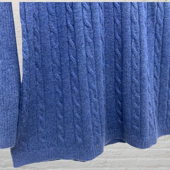 Soft Surroundings Michelle Sweater Dress M Turtleneck Cable Knit Blue Tunic - Picture 9 of 14